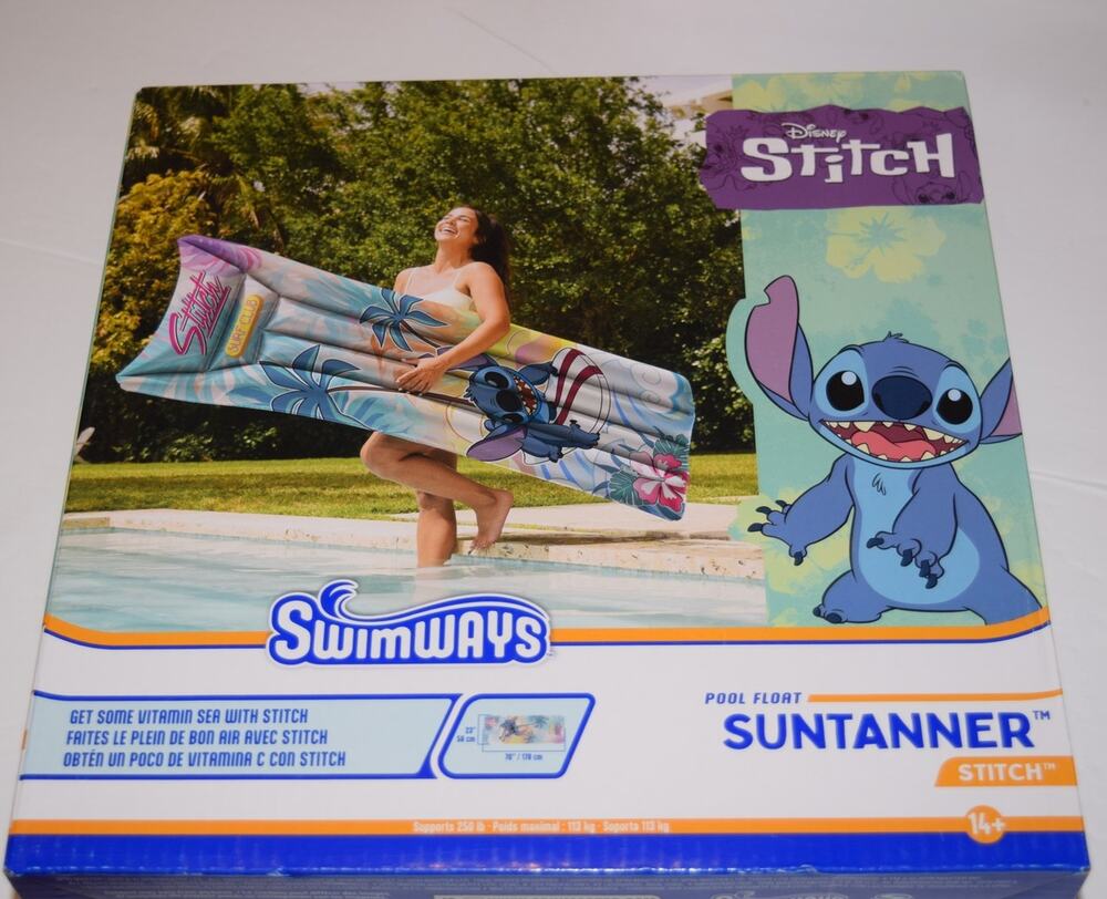 Swimways Stitch Suntanner Pool Float, Inflatable Pool Floats & Kids Pool Toys